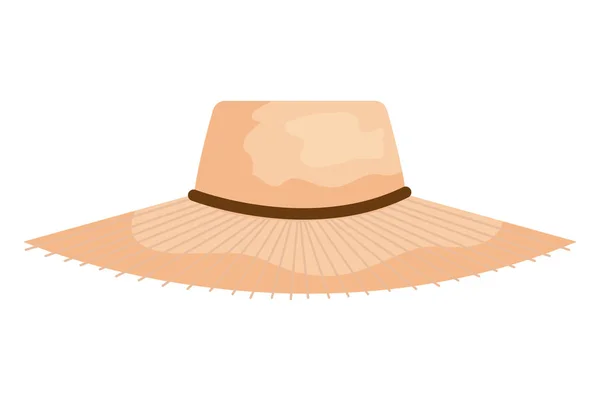 Summer straw hat accessory icon — Stock Vector