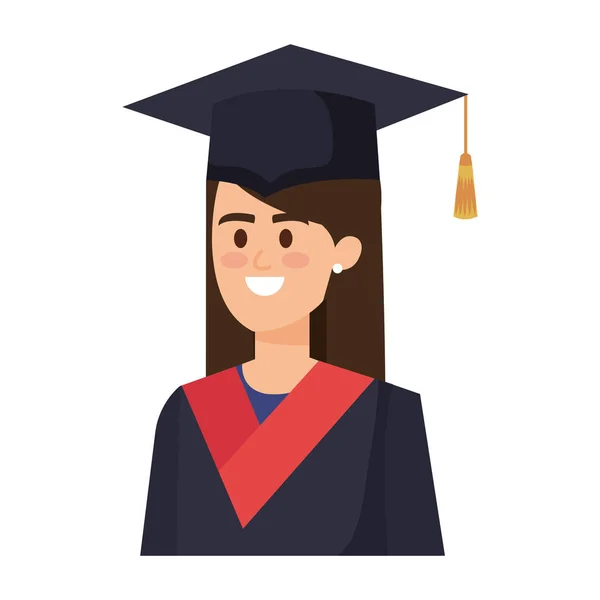 Joven estudiante graduado carácter — Vector de stock