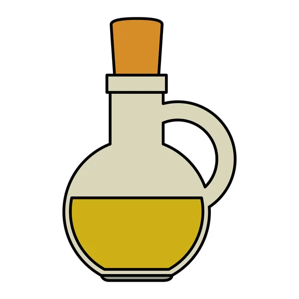 Glas mit Olivenöl-Symbol — Stockvektor