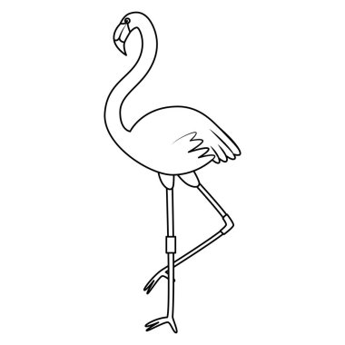 güzel egzotik flaman kuş yaz simgesi