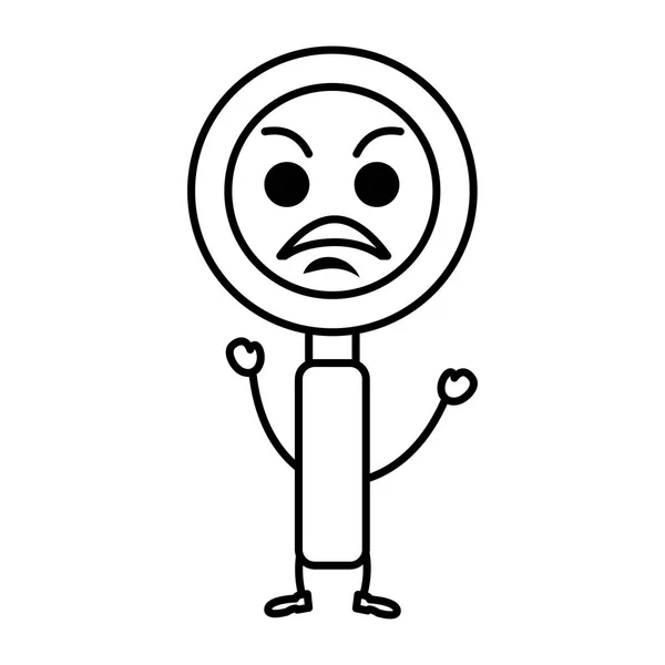 Mignon loupe kawaii caractère — Image vectorielle