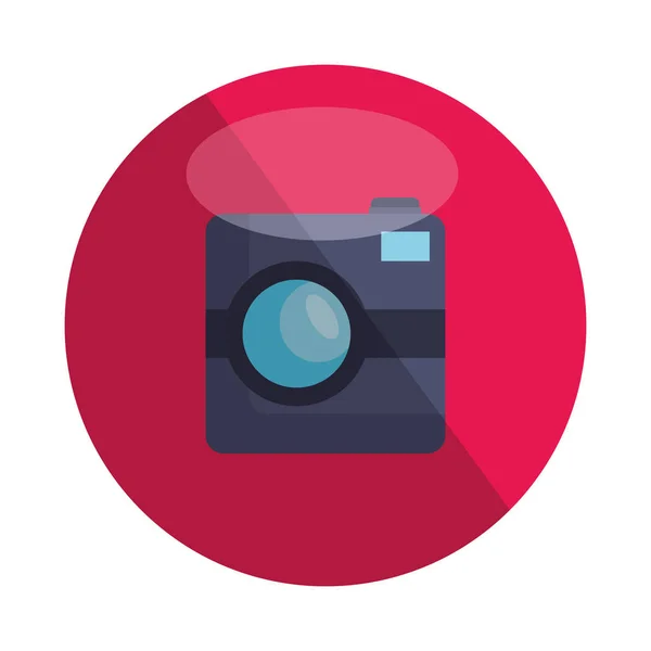 Fotografische camera apparaat geïsoleerd pictogram — Stockvector