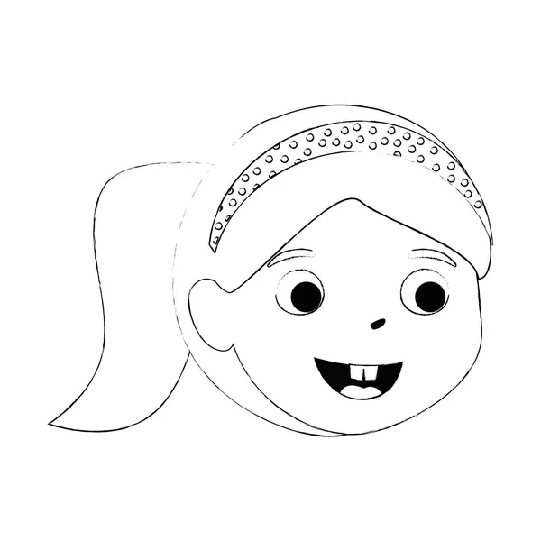 Niña hija cabeza carácter — Vector de stock