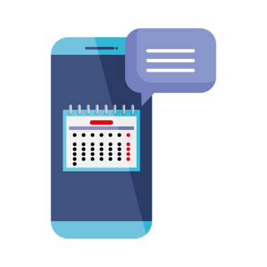 akıllı telefon ve konuşma balonu ile takvim tarihi hatırlatma