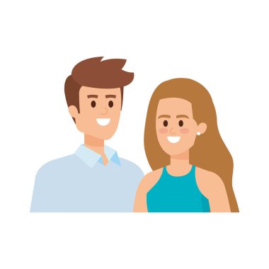 iş çift avatarlar karakterler vektör illüstrasyon