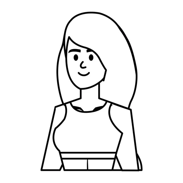 Hermosa chica con carácter avatar swimsut — Vector de stock