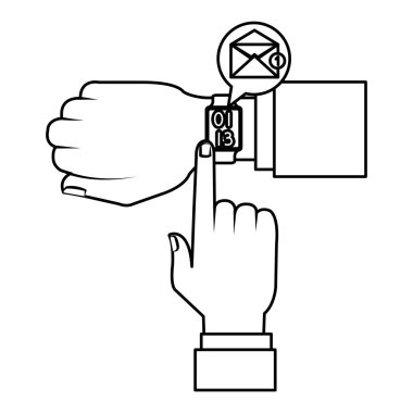 akıllı saat e-posta gönderme ile eller