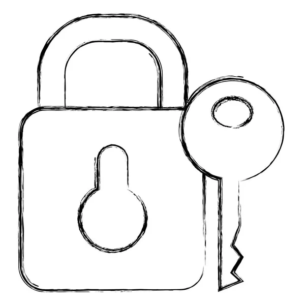 Cadenas sécurisé et clé — Image vectorielle