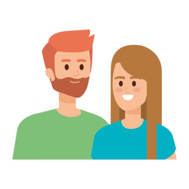 Genç çiftler karakterleri avatarlar