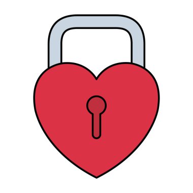 kalp şekli simgesi ile asma kilit