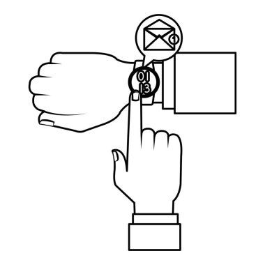 akıllı saat e-posta gönderme ile eller