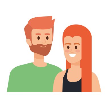 Genç çiftler karakterleri avatarlar