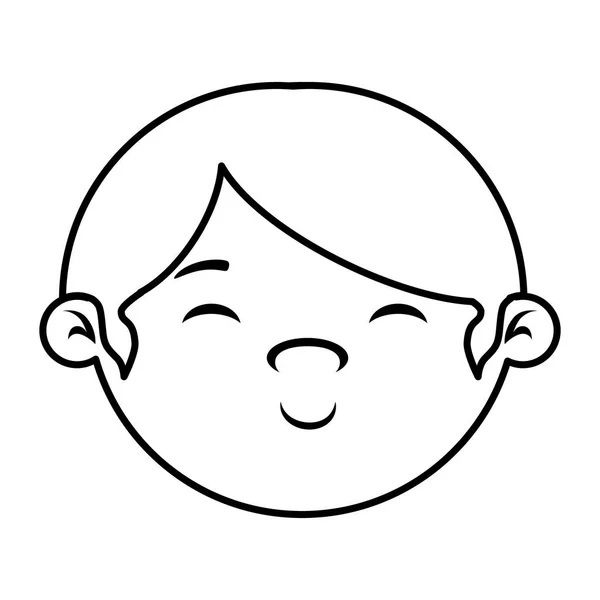かわいい男の子の赤ちゃんの頭 — ストックベクタ
