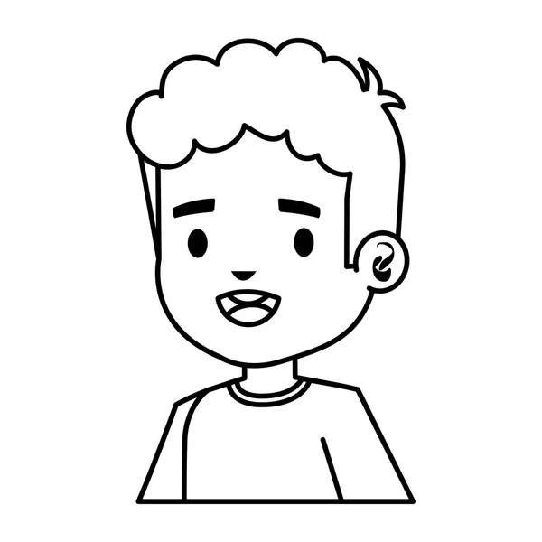 Personaje cómico niño feliz — Vector de stock