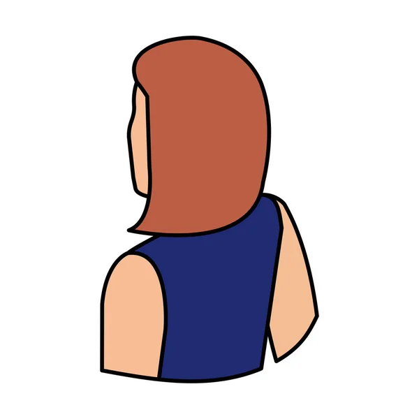Mignon jeune femme arrière personnage — Image vectorielle