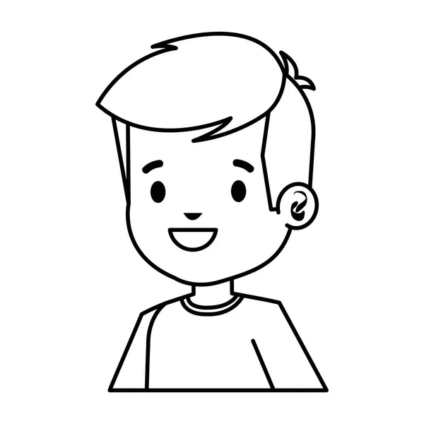 Щасливий персонаж коміксів маленького хлопчика — стоковий вектор