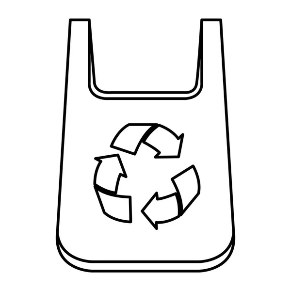 Saco de plástico com setas de reciclagem —  Vetores de Stock
