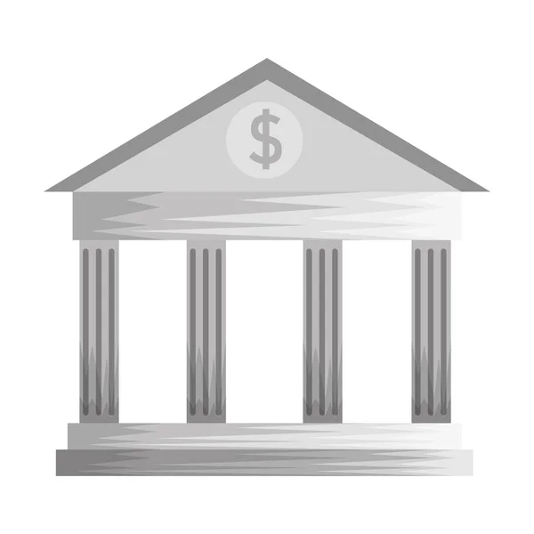 Bank building financial isolated icon — Stock Vector