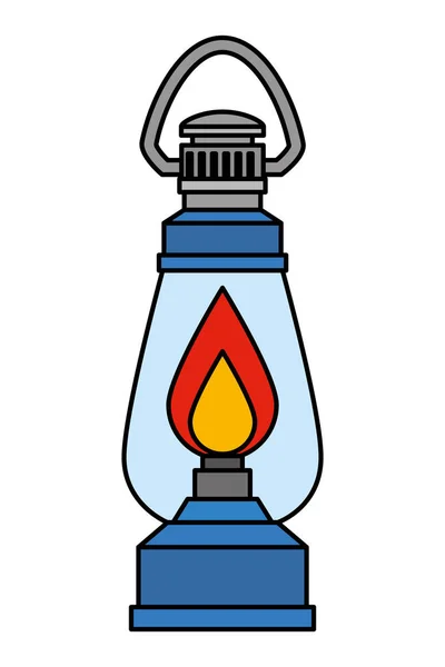 Kerosene lantern light isolated icon — Stock Vector