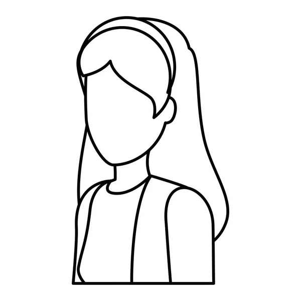 Carácter avatar mujer joven feliz — Vector de stock