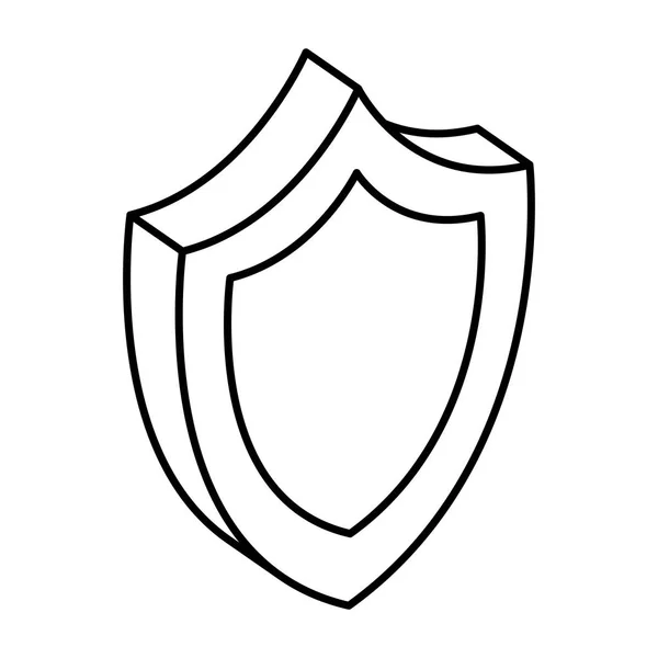 Shield security guard isolated icon — Stock Vector