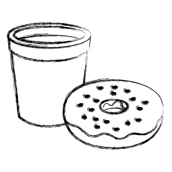 Taza de café con rosquillas dulces — Vector de stock