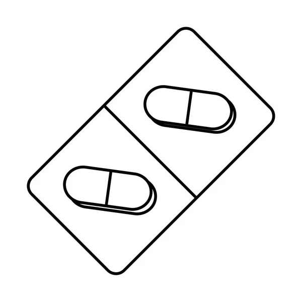 Kapsułki leki przyśrodkowej na białym tle ikona — Wektor stockowy
