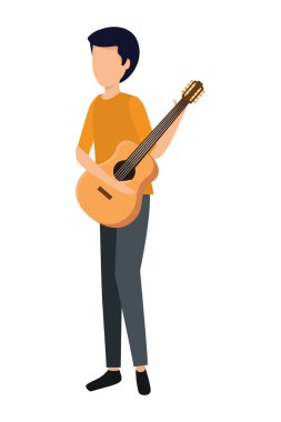 Gitar çalan genç adam.