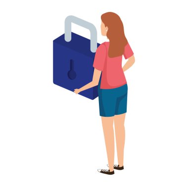 Kadın güvenli asma kilidi kaldırıyor