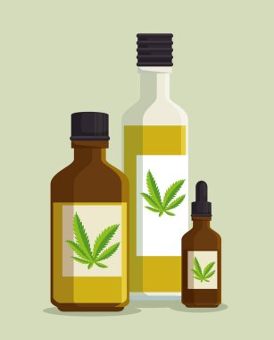 kristal şişelerde doğa kenevir bitki yağı