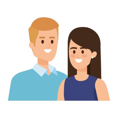 iş çift avatarlar karakterler vektör illüstrasyon