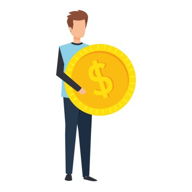 Para kaldıran genç adam.