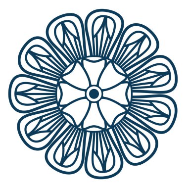 tek renkli ve dairesel mandala