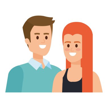 iş çift avatarlar karakterler vektör illüstrasyon