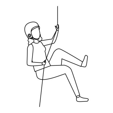 İp ile tırmanan kadın