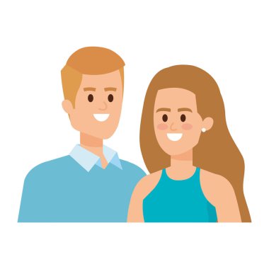 iş çift avatarlar karakterler vektör illüstrasyon