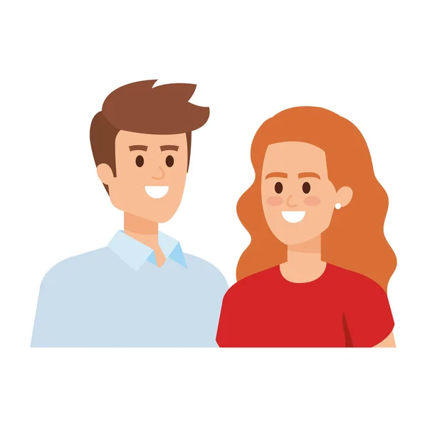 Negócio casal avatares personagens vetor ilustração — Vetor de Stock
