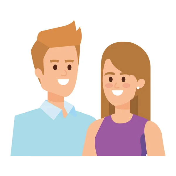 Negocio pareja avatares caracteres vector ilustración — Vector de stock