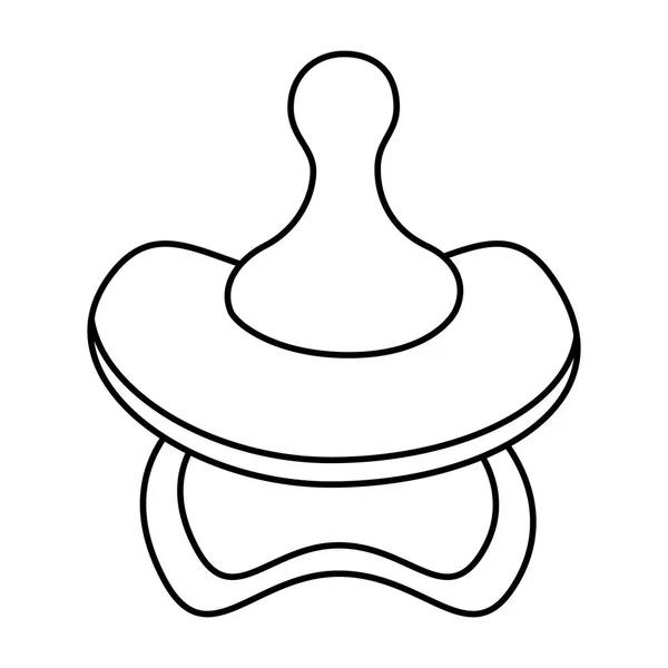 Mignonne icône en caoutchouc de sucette bébé — Image vectorielle