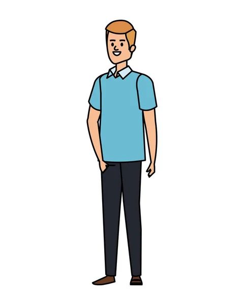Jonge man avatar karakter vector illustratie — Stockvector