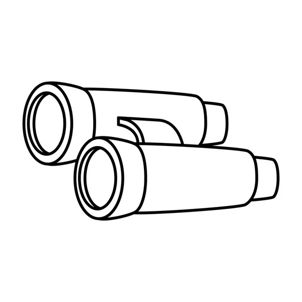 Prismáticos accesorio óptico icono aislado — Vector de stock