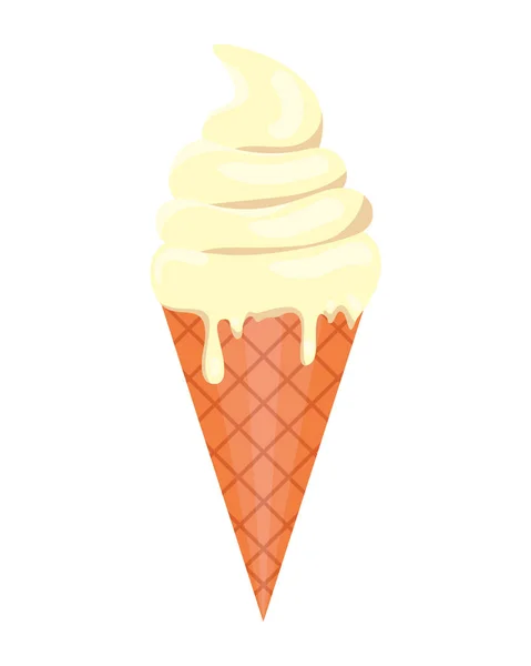 Icône de cône de crème glacée douce — Image vectorielle