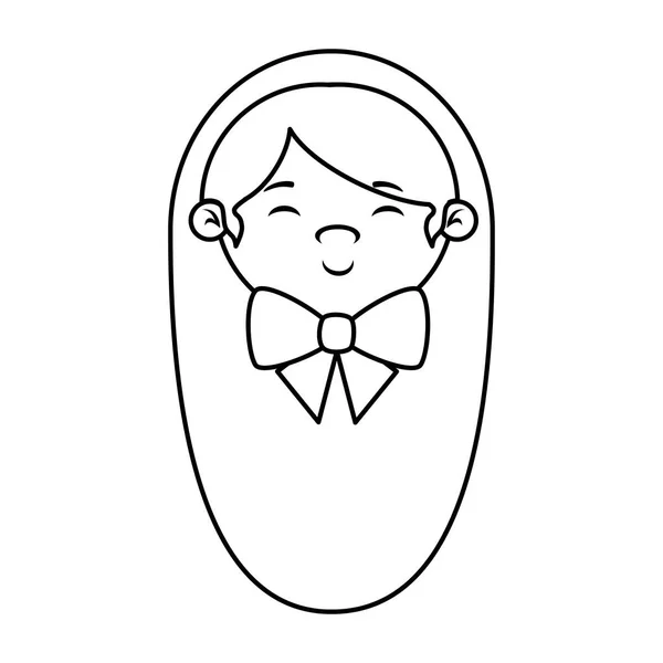 Lindo niño pequeño bebé icono — Vector de stock