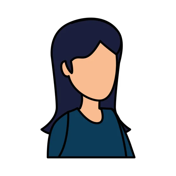 Bonito jovem mulher avatar personagem — Vetor de Stock