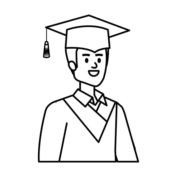 Jovem estudante graduado com chapéu —  Vetores de Stock