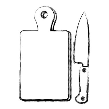 Bıçaklı tahta mutfak tahtası.