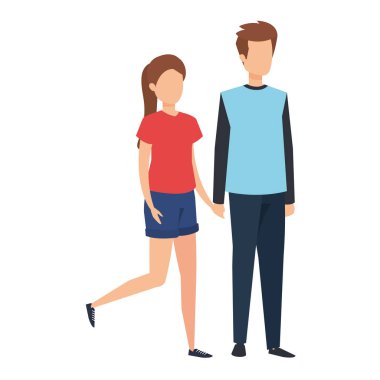 Genç çiftler karakterleri avatarlar