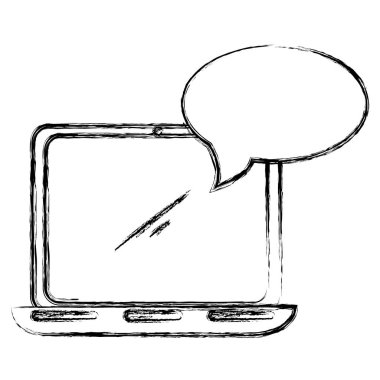 dizüstü bilgisayarla konuşma balonu