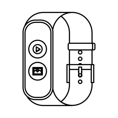 media player düğmesi ve resim dosyası ile akıllı saat