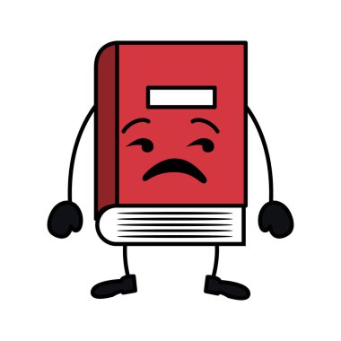 okul kitabı kawaii karakter vektör illüstrasyon